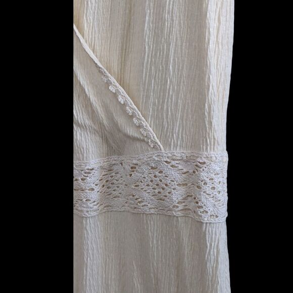 The Territory Ahead, Sleeveless Wrap Dress, V Neck, linen laced, Size M - Picture 6 of 6